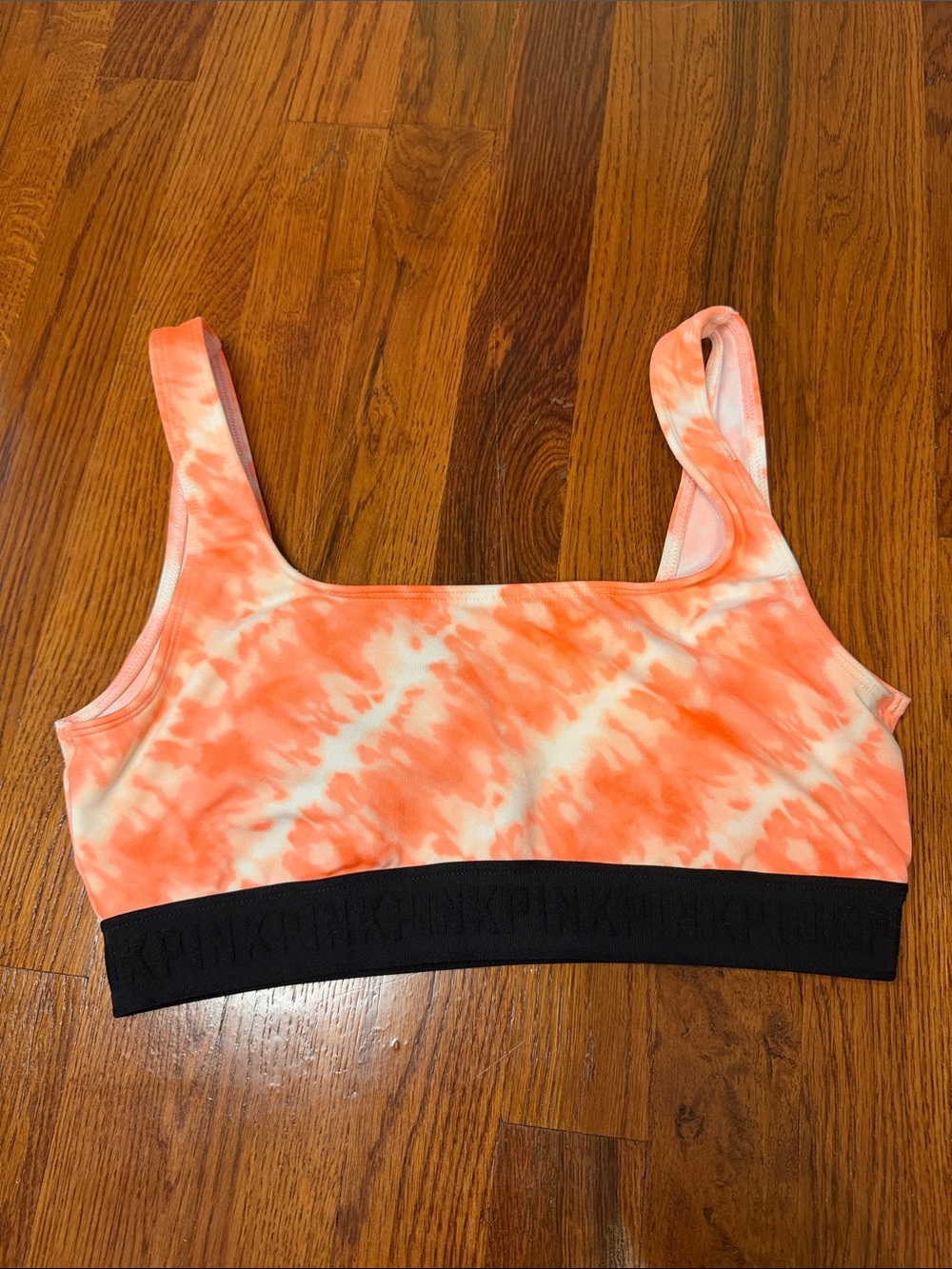 Victoria’s Secret PINK Women's Tie-Dye Scoop Neck sports bra - Orange